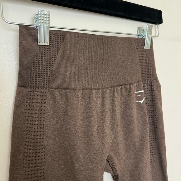 Gymshark Vital Seamless Leggings Brown Small High Rise Compression Athleisure - Picture 4 of 13